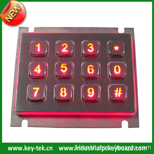 Rugged Stainless Steel Numeric Keypad with Industrial Backlight Included